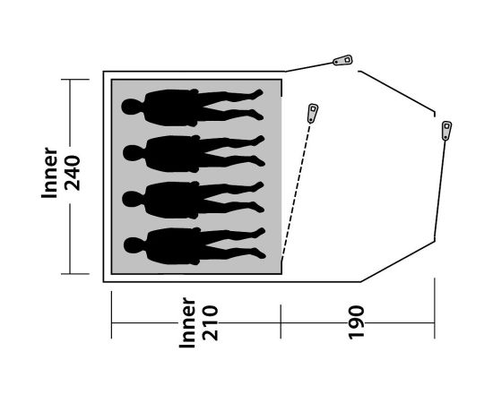 Outwell Earth 4 Blue, kempinga telts 4 personām