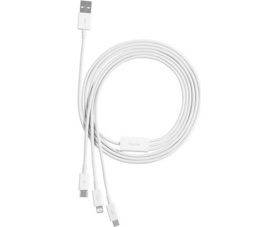 USB cable 3in1 Baseus Superior Series, USB to micro USB / USB-C / Lightning, 3.5A, 1.2m (white)