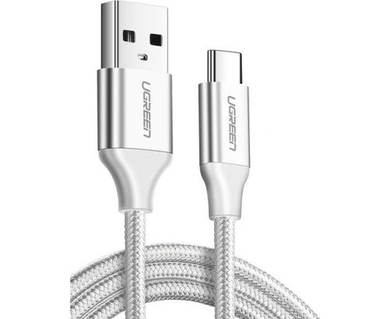 Nickel-plated USB-C cable QC3.0 UGREEN 1.5m (white)