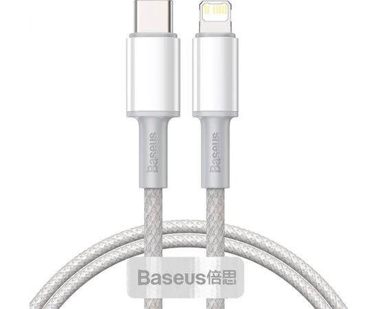 Baseus High Density Braided Cable Type-C to Lightning, PD,  20W, 1m (white)