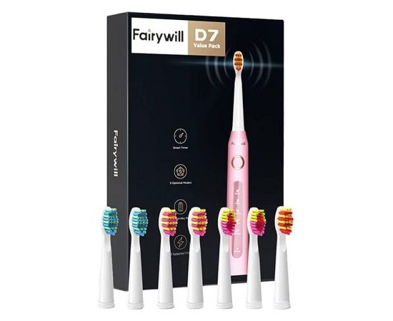 FairyWill Sonic toothbrush with head set and case FW-507 Plus (pink)