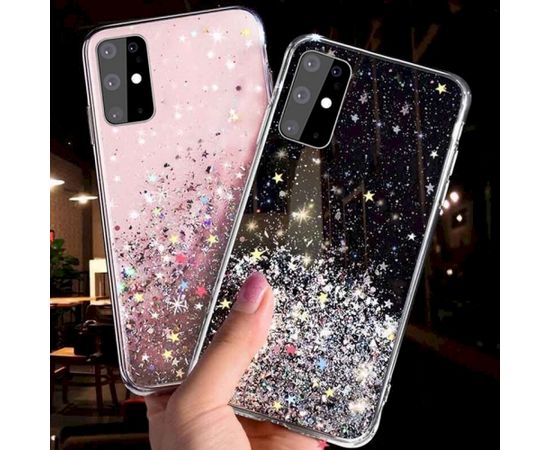 Fusion glue glitter silikona aizsargapvalks Apple iPhone 13 melns