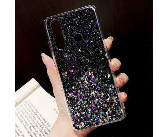 Fusion glue glitter silikona aizsargapvalks Apple iPhone 13 Pro melns