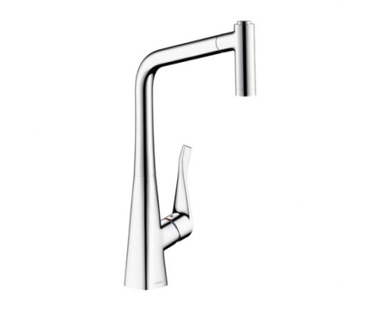 Hansgrohe virtuves izlietnes maisītājs ar izvelkamu dušu Metris, stainless steel