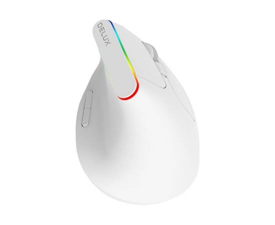 Wireless Vertical Mouse Delux M618C 2.4G 1600DPI RGB (white)