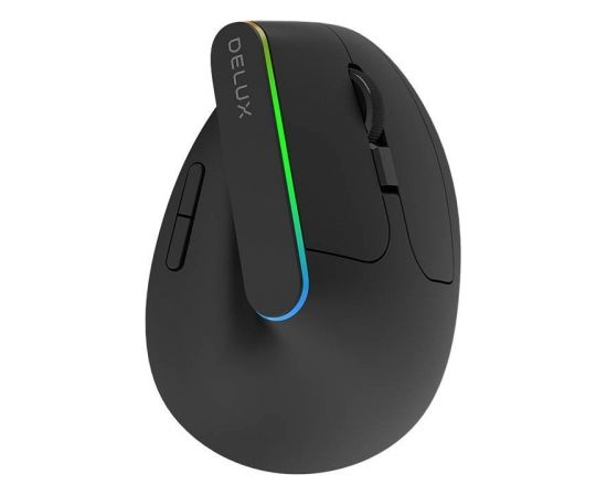 Wireless Vertical Mouse Delux M618DB BT4.0 + 2.4Ghz 4000DPI RGB