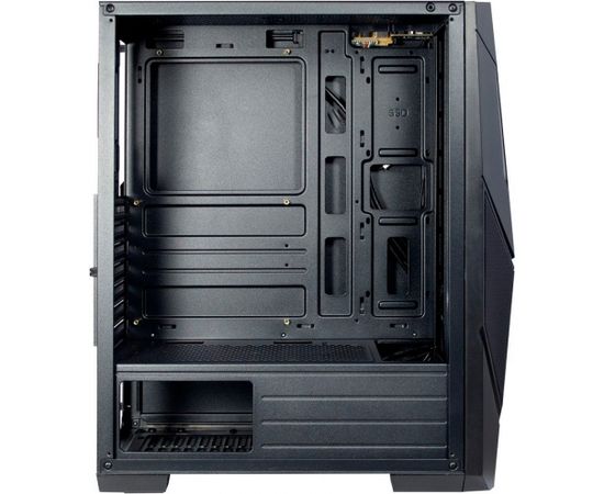 Inter-tech Chassis IT-3303 Hornet Gaming Tower, ATX, 1xUSB3.0, 2xUSB2.0, PSU optional, Window side panel, LED strips in the front , 120mm ARGB fan, Black