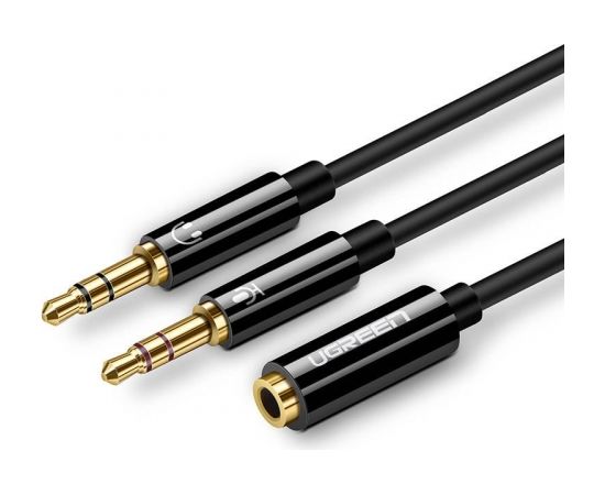 UGREEN AV141 3.5mm Female to 2 male audio cable (black)