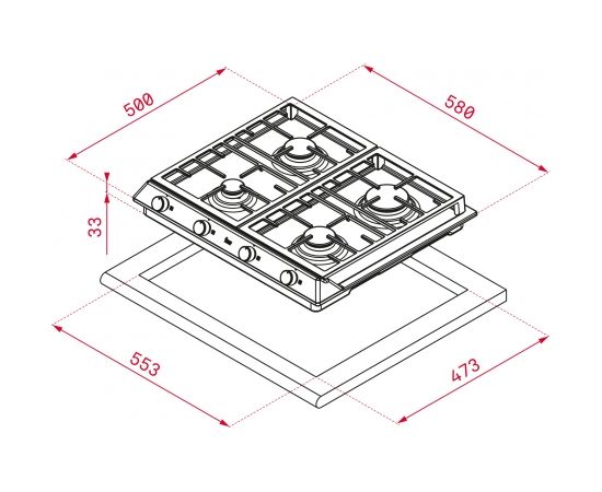 Gas hob Teka EX 60.1 4G AI AL DR CI NTB