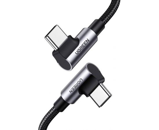 Angle cable USB-C to USB-C UGREEN US335, 5A, 100W, 2m (black)