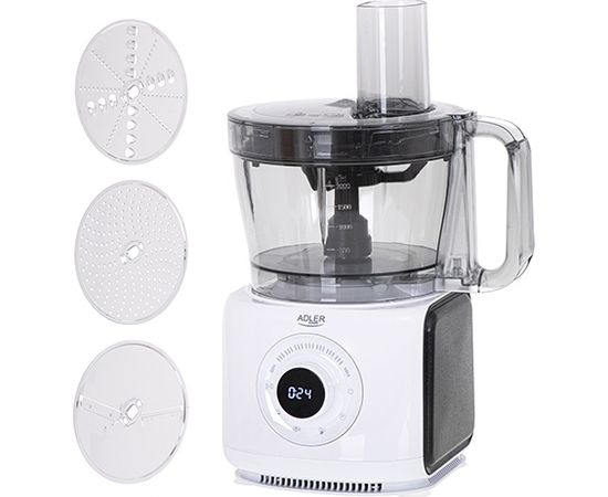 Adler LCD Food Processor 12in1 AD 4224 1000 W, Bowl capacity 3.5 L, Number of speeds 7, White/Black