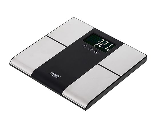 Adler Bathroom scale with analyzer AD 8165	 Maximum weight (capacity) 225 kg, Accuracy 100 g, Body Mass Index (BMI) measuring, Stainless steel/Black