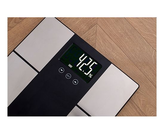 Adler Bathroom scale with analyzer AD 8165	 Maximum weight (capacity) 225 kg, Accuracy 100 g, Body Mass Index (BMI) measuring, Stainless steel/Black