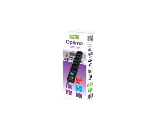 Ever Optima 3m 6 AC outlet(s) 250 V Black