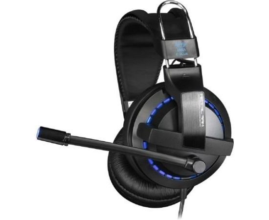 E-Blue Cobra X EHS951 Pro Gaming Spēļu Austiņas ar Mikrofonu / LED Apgaismojumu / 3.5mm / USB / Melnas