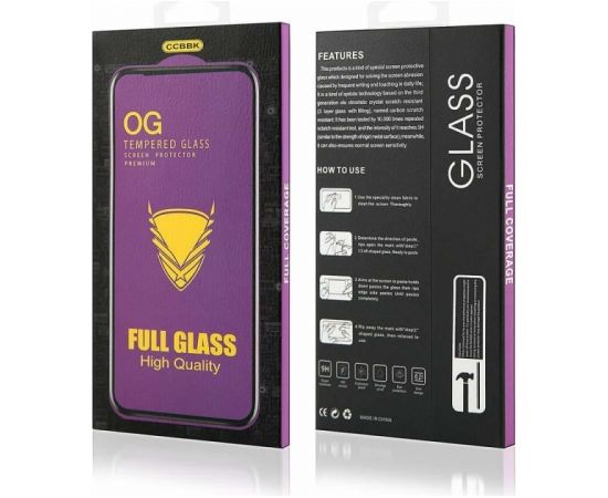 Goodbuy OG glass aizsargstikls pilnam ekrānam Samsung A202 Galaxy A20E melns