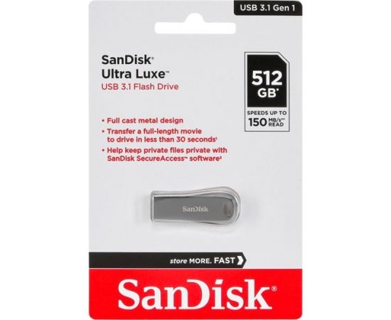 SanDisk Cruzer Ultra Luxe  512GB USB 3.1 150MB/s  SDCZ74-512G-G46