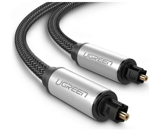 UGREEN AV108 Toslink Audio optical cable, braided aluminium, 2m (silver)