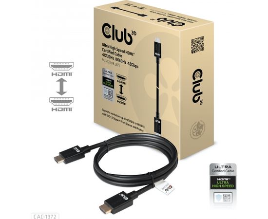 Club 3d CLUB3D Ultra High Speed HDMI™2.1 Cable 10K 120Hz 48Gbps M/M 2 m./6.56 ft.