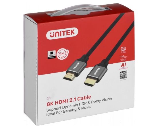 UNITEK HDMI CABLE 2.1, 8K 60HZ, 4K 120HZ, 5M,C140W