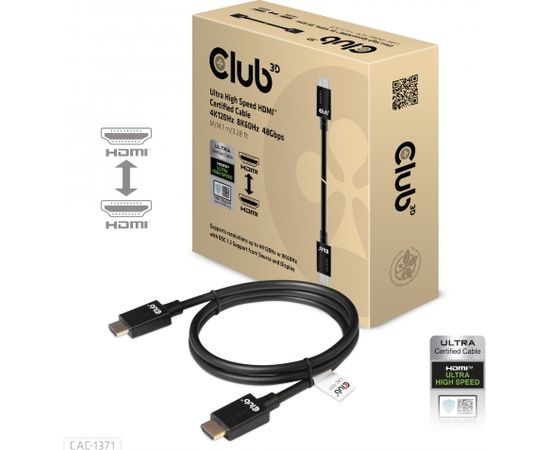 CLUB 3D Ultra High Speed HDMI 2.1 Cable 10K 120Hz, 48Gbps 1 m