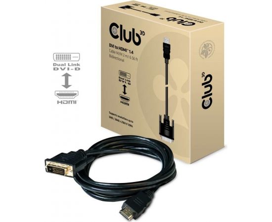 Club 3d CLUB3D DVI to HDMI 1.4 Cable M/M 2m/ 6.56ft Bidirectional