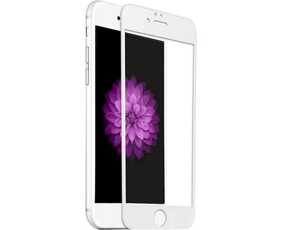 Fusion Full Glue 5D Tempered Glass Aizsargstikls Pilnam Ekrānam Apple iPhone 7 / 8 / SE 2020 Balts