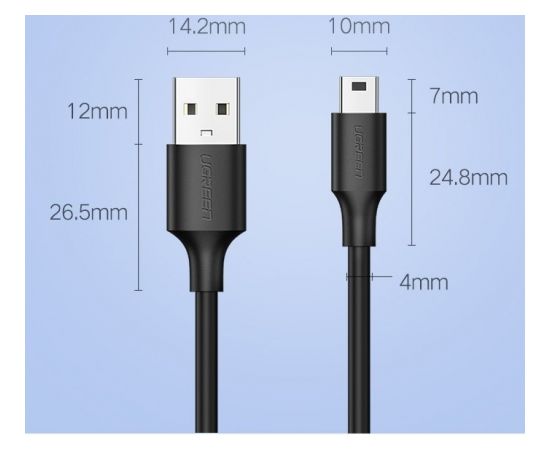 Ugreen USB - mini USB cable 480 Mbps 2 m black (US132 30472)