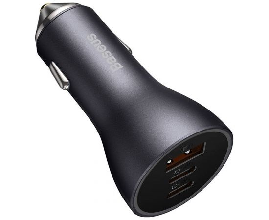 Baseus Golden Contactor Pro car charger, 2x USB-C, 1x USB, 65W (gray)