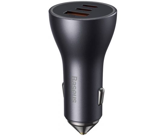 Baseus Golden Contactor Pro car charger, 2x USB-C, 1x USB, 65W (gray)