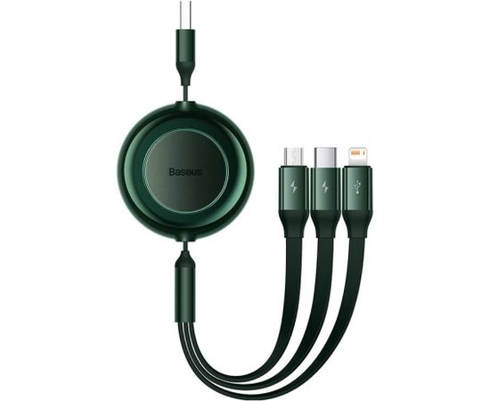 Baseus Bright Mirror 2, USB 3-in-1 cable for micro USB / USB-C / Lightning 3.5A 1.1m (Green)