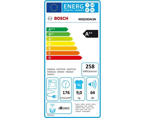 Bosch WQG245ALSN Condensation 9kg White