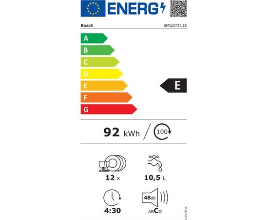 Bosch SMS2ITI11E AquaStop 60cm Grey