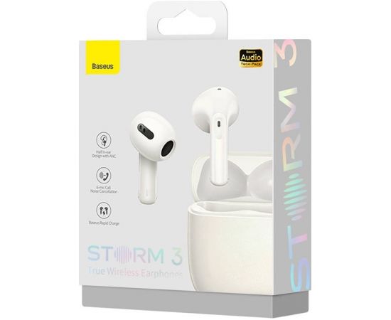 TWS Baseus Storm 3 earphones, ANC (white)