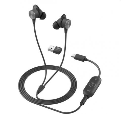 Austiņas Logitech Zone Wired Earbuds UC black