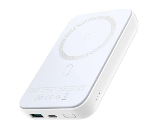 Joyroom power bank 10000mAh 20W Power Delivery Quick Charge magnetyczna wireless Qi charger 15W for iPhone MagSafe compatible white (JR-W020 white)