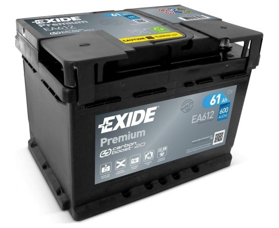 Exide Premium EA612 12V 61Ah 600A 242x175x175 EA612