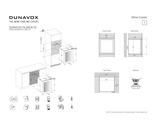 Wine cabinet Dunavox DAVG-32.80DBTO