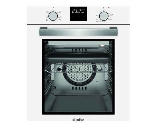 Simfer Oven 4207BERBB 47 L, White, Easy to clean, Pop-up knobs, Width 45 cm, Built in