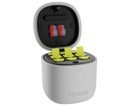 Telesin 3-slot waterproof charger Allin box for GoPro Hero 9 / Hero 10 + 2 batteries (GP-BTR-905-GY-B)