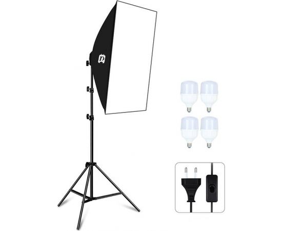 Puluz Studio softbox 50x70cm, tripod, LED bulb 4 pcs PU5071EU