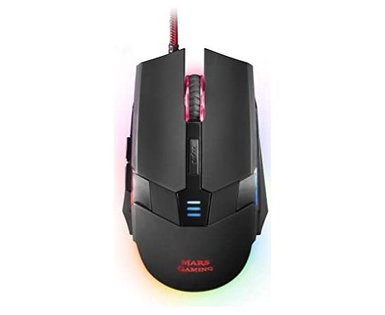 Mars Gaming MM116 Spēļu Datora Pele ar 7 LED RGB Gaismām 3200 DPI USB Melna