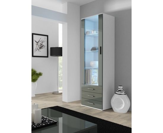 Cama Meble SOHO 4 set (RTV180 cabinet + 2x S1 cabinet + shelves) White/Grey gloss