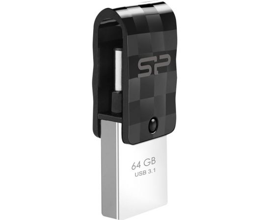 Silicon Power Mobile C31 USB flash drive 64 GB USB Type-A / USB Type-C 3.2 Gen 1 (3.1 Gen 1) Black, Silver