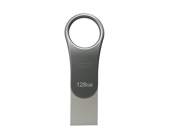 Silicon Power Mobile C80 USB flash drive 128 GB USB Type-A / USB Type-C 3.0 (3.1 Gen 1) Titanium