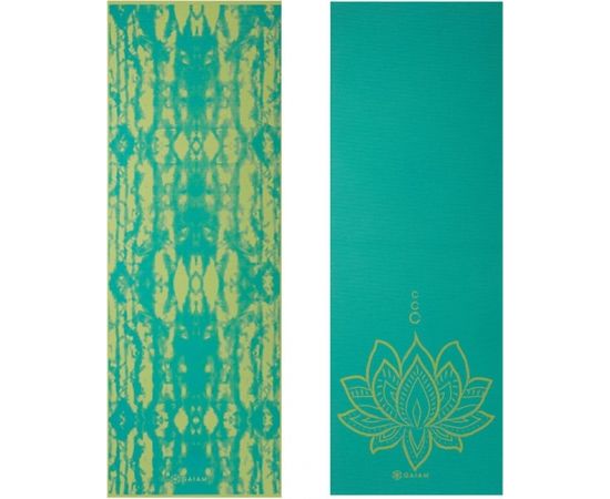 Double-sided Vingrošanas paklājiņš GAIAM Turquoise Lotus 6 MM 62344