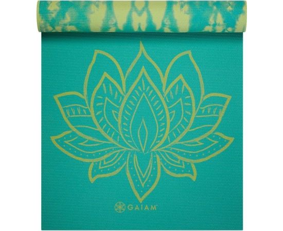 Double-sided Vingrošanas paklājiņš GAIAM Turquoise Lotus 6 MM 62344