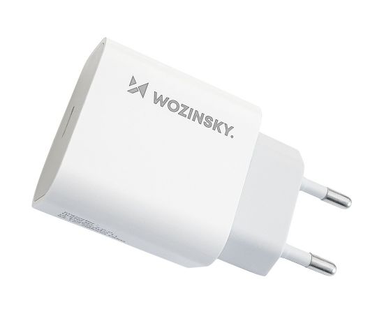 Wozinsky Quick Charger Adapter EU Wall Charger USB Type C Power Delivery 20W + USB Type C / Lightning charging data cable 1m white