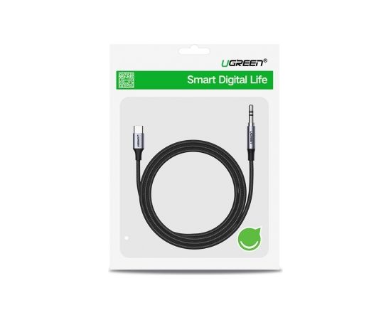 Ugreen stereo audio AUX cable 3,5 mm mini jack - USB Type C for smartphone 1 m black (CM450 20192)