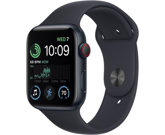 Apple Watch SE 2 GPS + Cellular 44mm Sport Band, midnight (MNPY3EL/A)